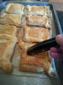 Press down center to make a little tart shell.