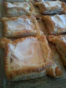 Fill with sweetened cream cheese.